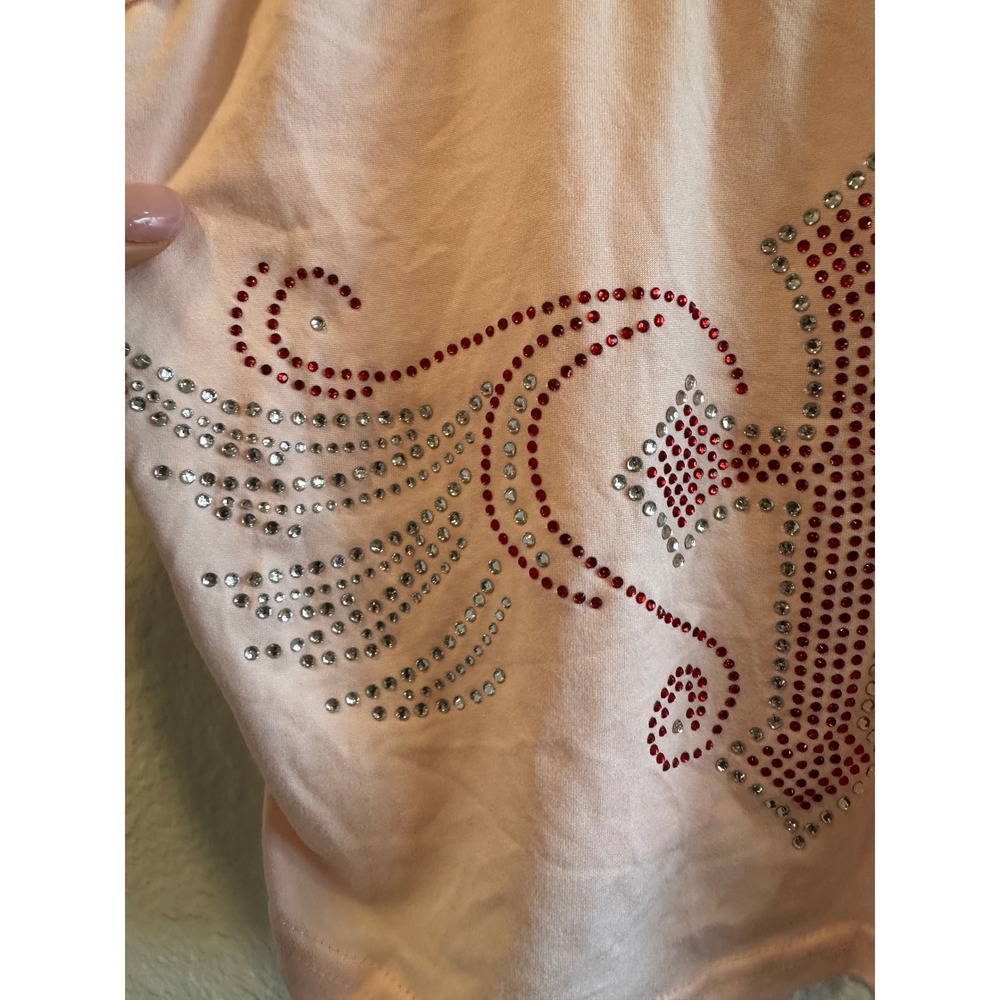 Romwe Pink Rhinestone Cross Wing Graphic Cami Crop Top XS US 2 Y2K Streetwear - Picture 6 of 11